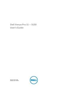 Dell Venue pro 11 5130 manual. Tablet Instructions.